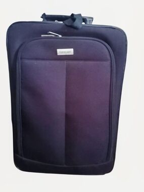 Black Forcest Rolling Carry-On Bag - Front Pocket Travel Luggage